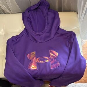 Under Armour Purple Hoodie with Iridescent Logo Accent